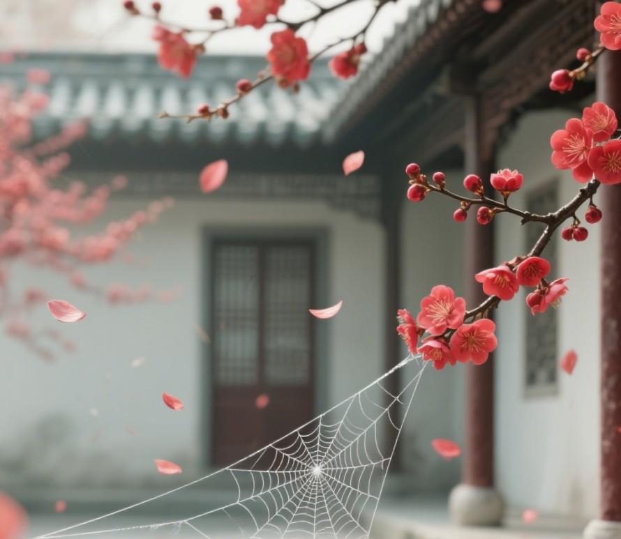 春风疾，梅自离，蛛丝懂我相思意